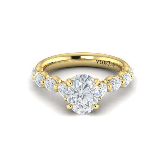 Cascade Oval Engagement Ring