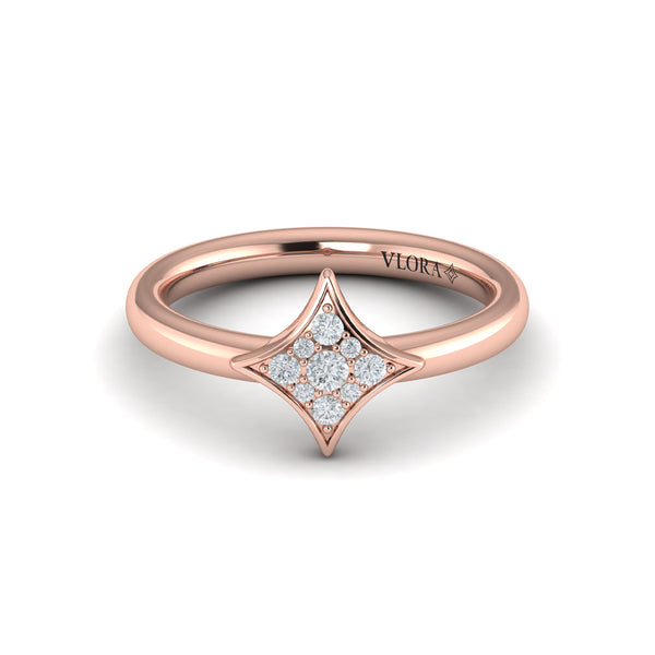 Channel Set Diamond Cluster Vlora Star Ring