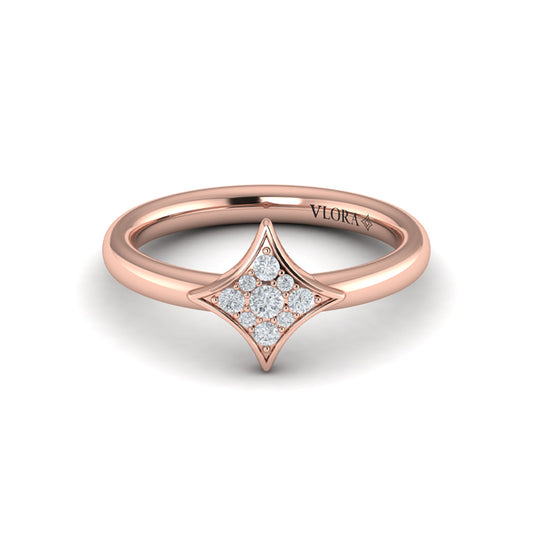 Channel Set Diamond Cluster Vlora Star Ring