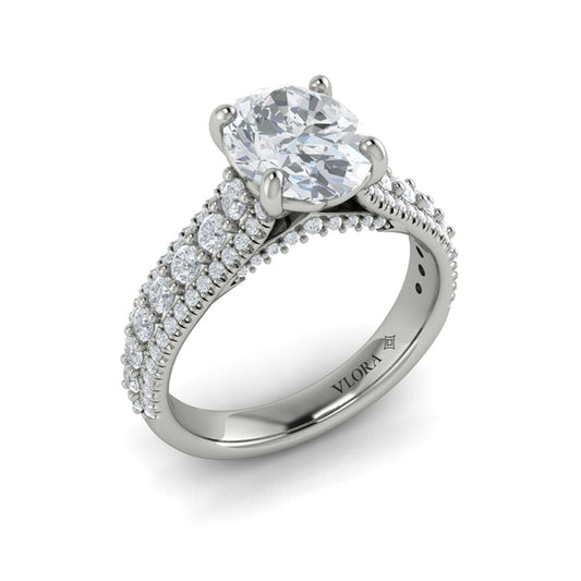 Oval Classic Engagement Ring in Platinum by Vlora Bridal