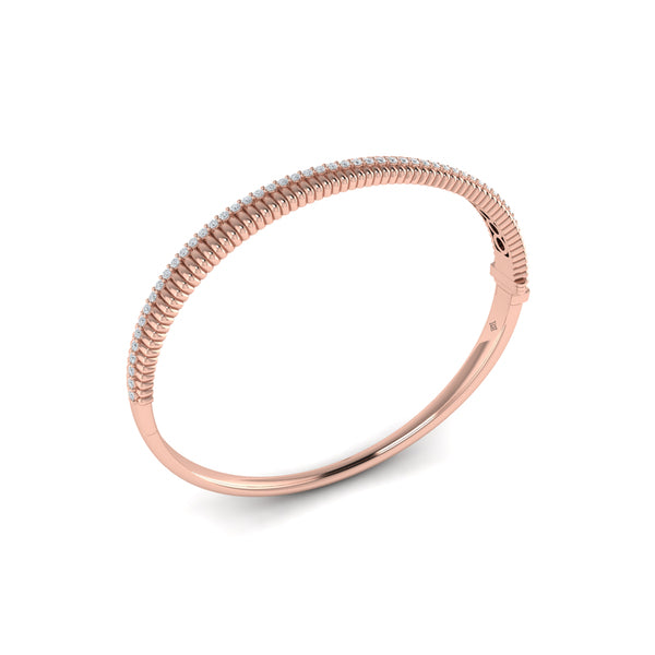 Fluted Bangle with Diamonds