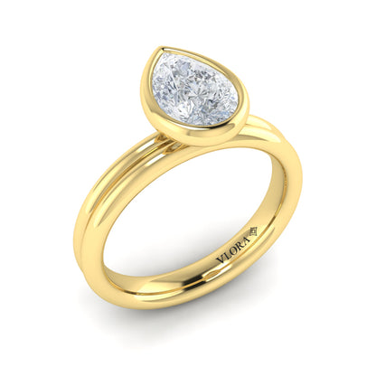 Pear Bezel Solitaire Engagement Ring