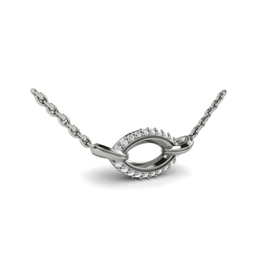 Open Navette Silhouette wtih Diamond Accent Pendant
