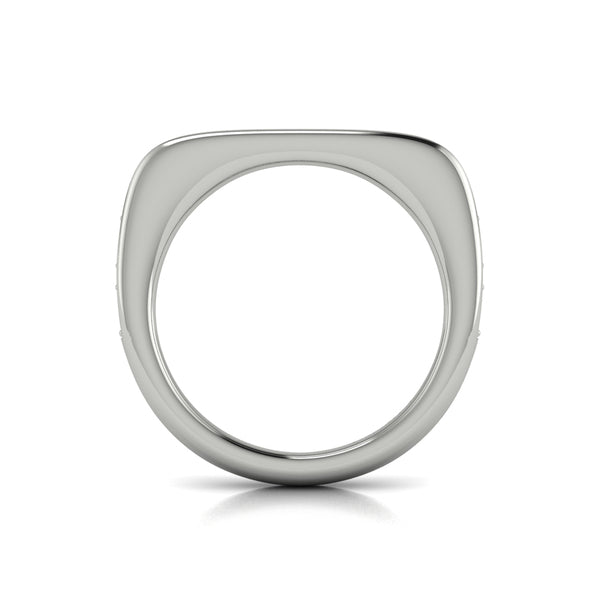 Single Diamond Baguette and Round Channel Set Ring