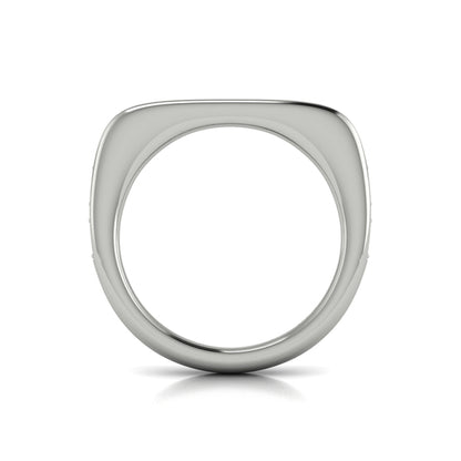 Single Diamond Baguette and Round Channel Set Ring