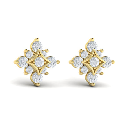Floating Diamond Star Stud Earrings