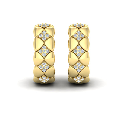 Diamond Cluster Barrel Earrings