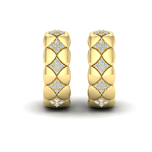Diamond Cluster Barrel Earrings