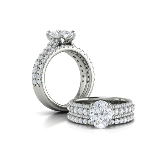 Oval Classic Engagement Ring in Platinum by Vlora Bridal