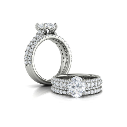 Matching Bands Wedding Band in 14K White Gold by Vlora Bridal