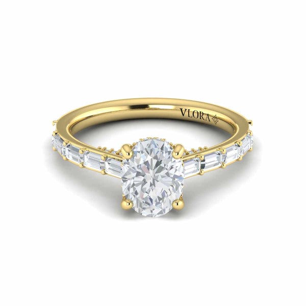Serenity Oval Hidden Halo Engagement Ring