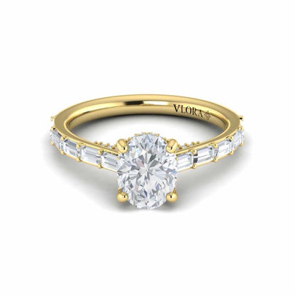 Serenity Oval Hidden Halo Engagement Ring