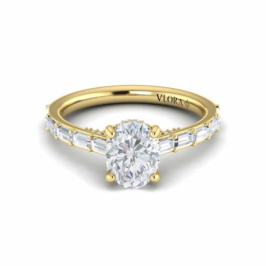 Serenity Oval Hidden Halo Engagement Ring