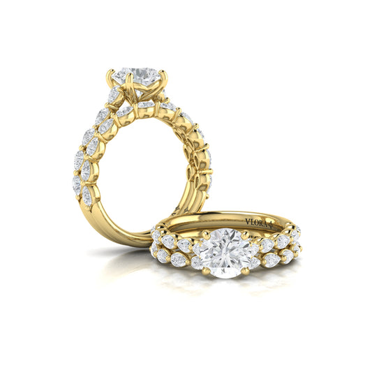 Matching band for the Marquise Accent Round Diamond Engagement Ring