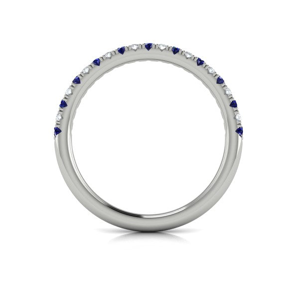 Slim Sapphire and Diamond Stackable Band