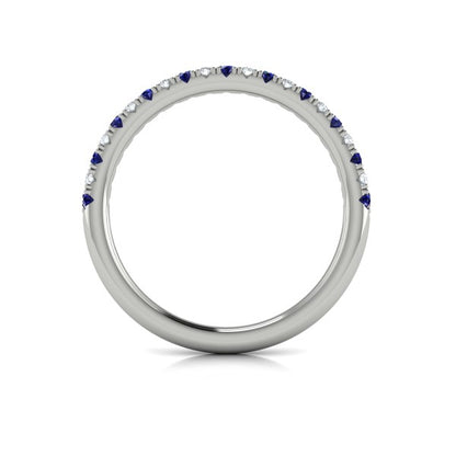Slim Sapphire and Diamond Stackable Band