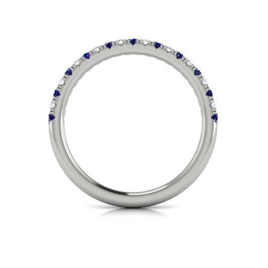 Slim Sapphire and Diamond Stackable Band