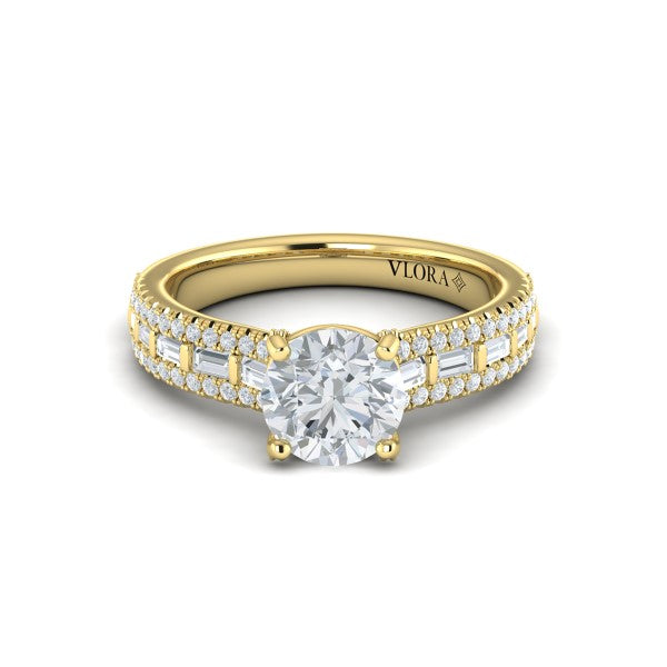 Grand Cathedral Round Diamond Engagement Ring