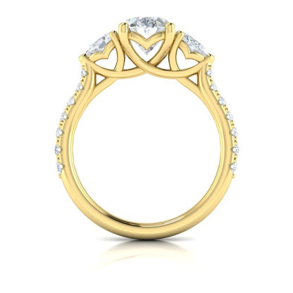 Graceful Trio Three Stone Engagement Ring