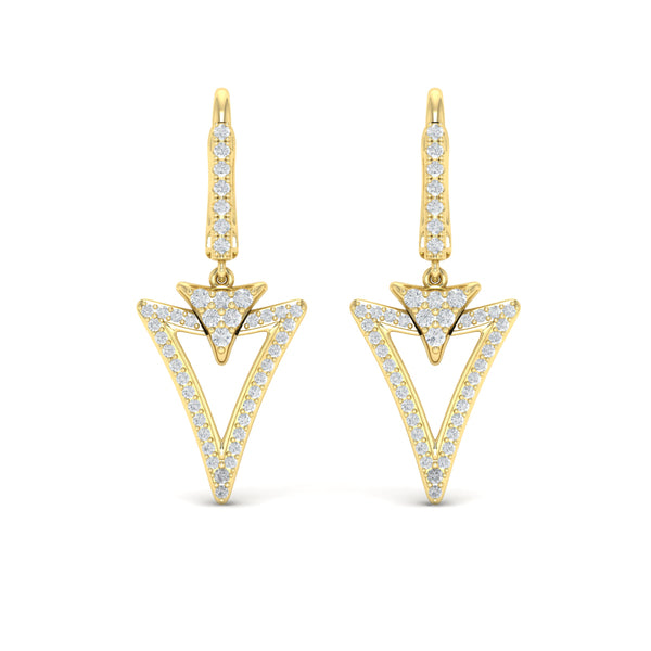 Diamond Open Double Trinity Huggie Earrings
