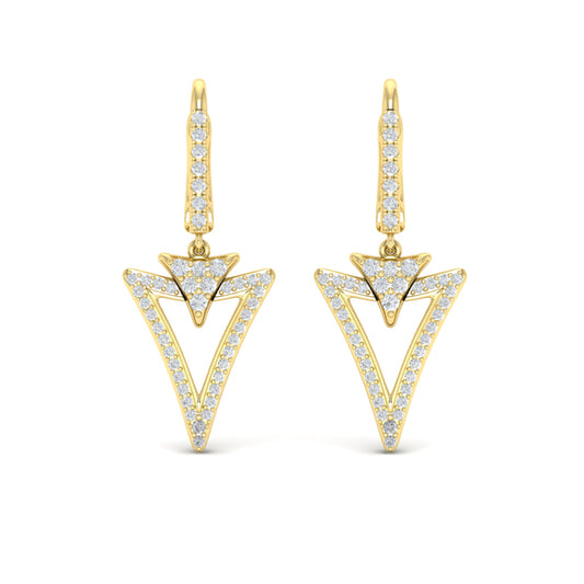Diamond Open Double Trinity Huggie Earrings