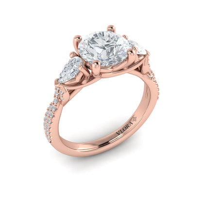 Entwined Three Stone Engagement Ring