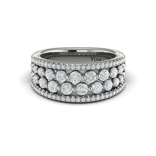 Diamond Multi-Row Statement Ring