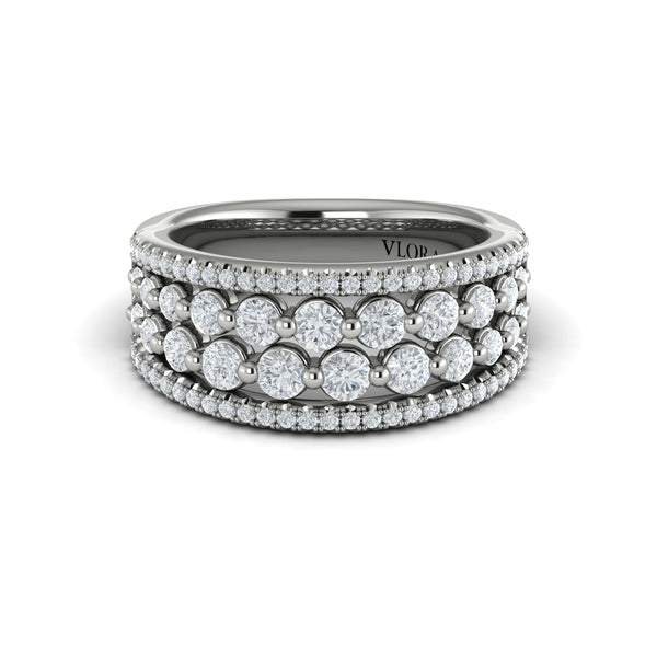 Diamond Multi-Row Statement Ring
