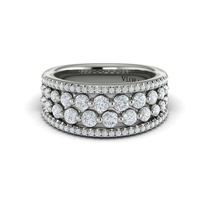 Diamond Multi-Row Statement Ring