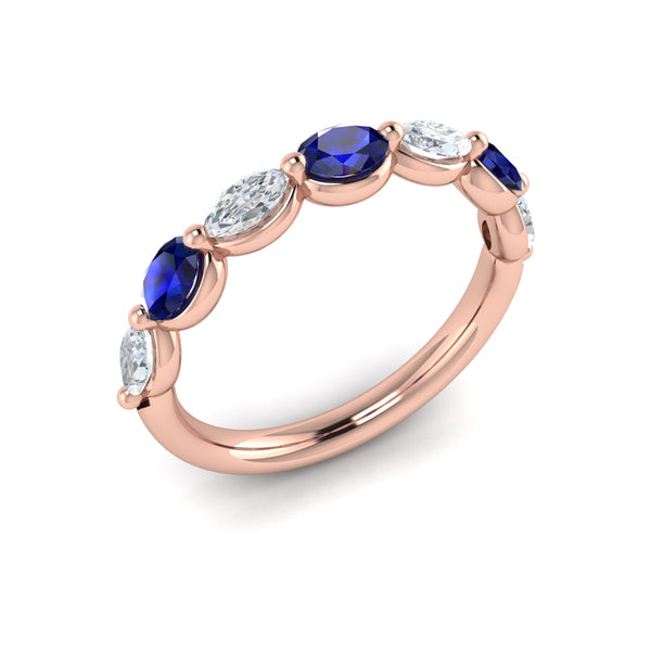 Sapphire and Diamond Stackable Band
