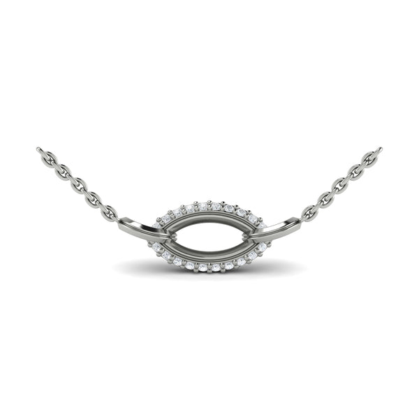 Open Navette Silhouette wtih Diamond Accent Pendant