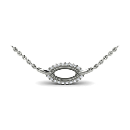 Open Navette Silhouette wtih Diamond Accent Pendant
