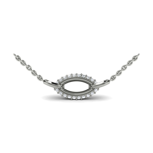 Open Navette Silhouette wtih Diamond Accent Pendant