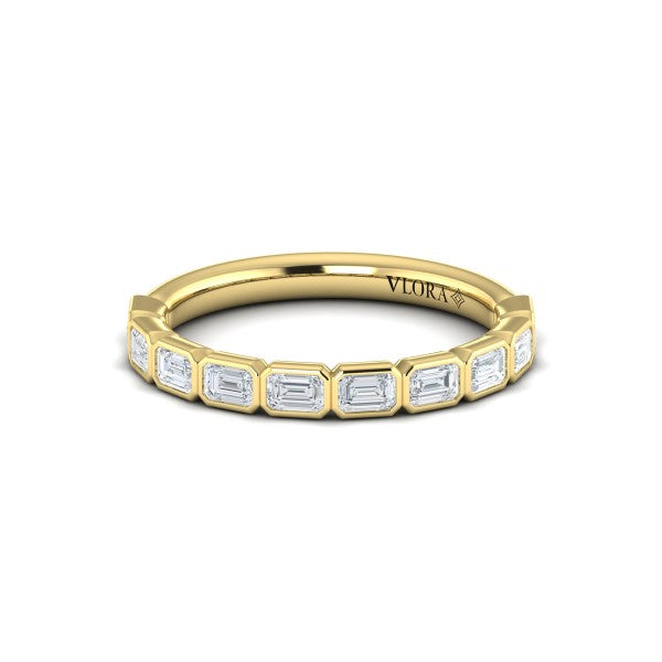 Bezel-Set Emerald Cut Stackable Band