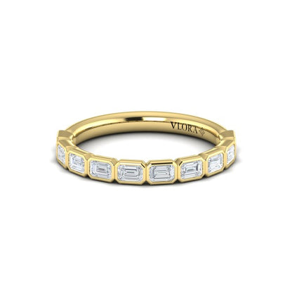 Bezel-Set Emerald Cut Stackable Band