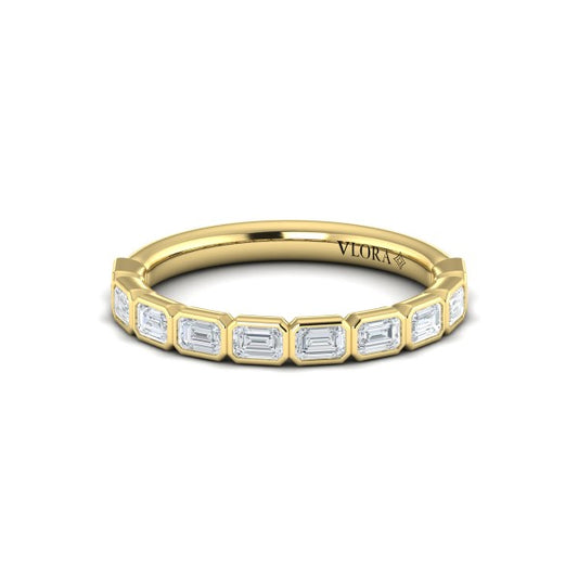Bezel-Set Emerald Cut Stackable Band