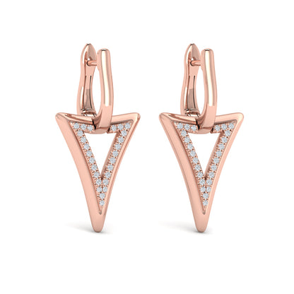 Diamond Open Double Trinity Huggie Earrings
