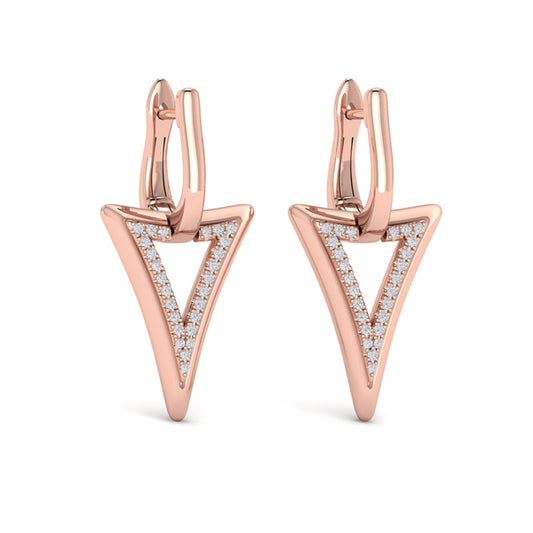 Diamond Open Double Trinity Huggie Earrings