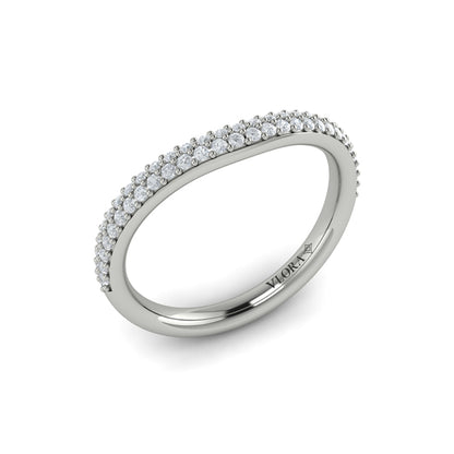 Matching Bands Wedding Band in 14K White Gold by Vlora Bridal