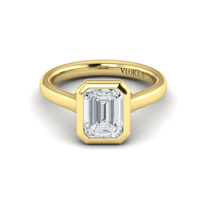 Bold Bezel Emerald Cut Engagement Ring