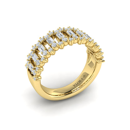 Diamond Baguette and Round Diamond Regal Ring
