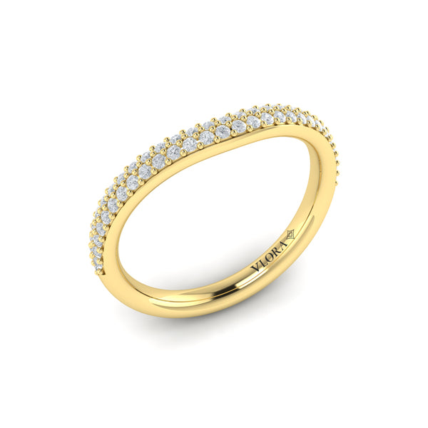 Matching Bands Wedding Band in 14K Yellow Gold by Vlora Bridal