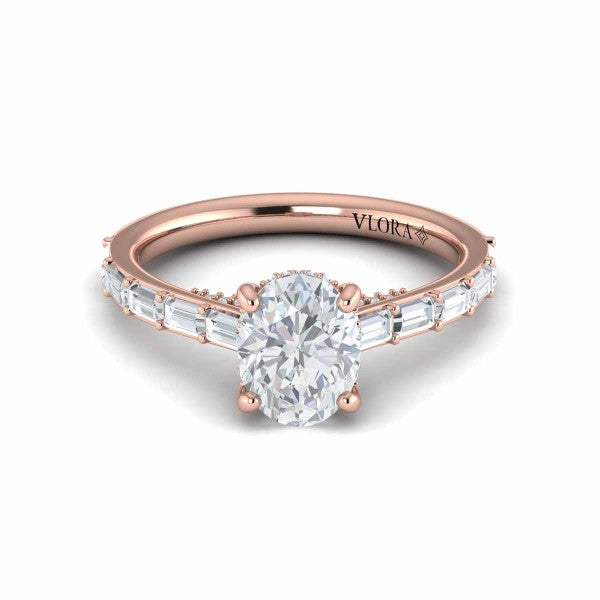 Serenity Oval Hidden Halo Engagement Ring