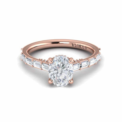 Serenity Oval Hidden Halo Engagement Ring