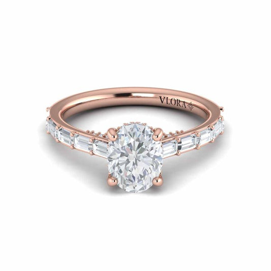Serenity Oval Hidden Halo Engagement Ring