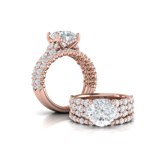 Matching Bands Wedding Band in 14K Rose Gold by Vlora Bridal