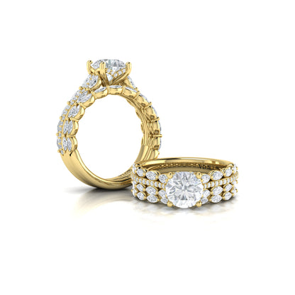 Matching Bands Wedding Band in 14K Yellow Gold by Vlora Bridal