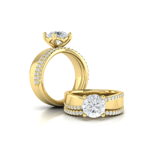 Matching Bands Wedding Band in 14K Yellow Gold by Vlora Bridal