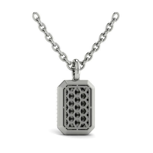 Diamond Medallion Alphabet Pendant Link Necklace, A