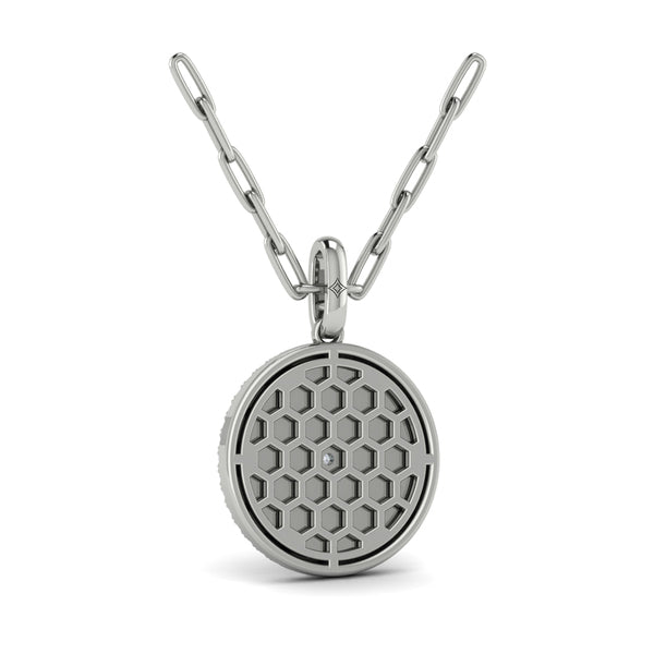 Center Starburst Diamond and Bezel Pendant Necklace